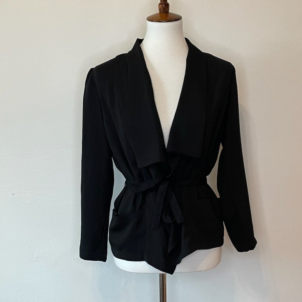 H&M Tie Front Jacket - Size 4 - Black